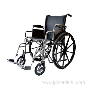 Chromed Steel Frame Manual Wheelchair with Backrest